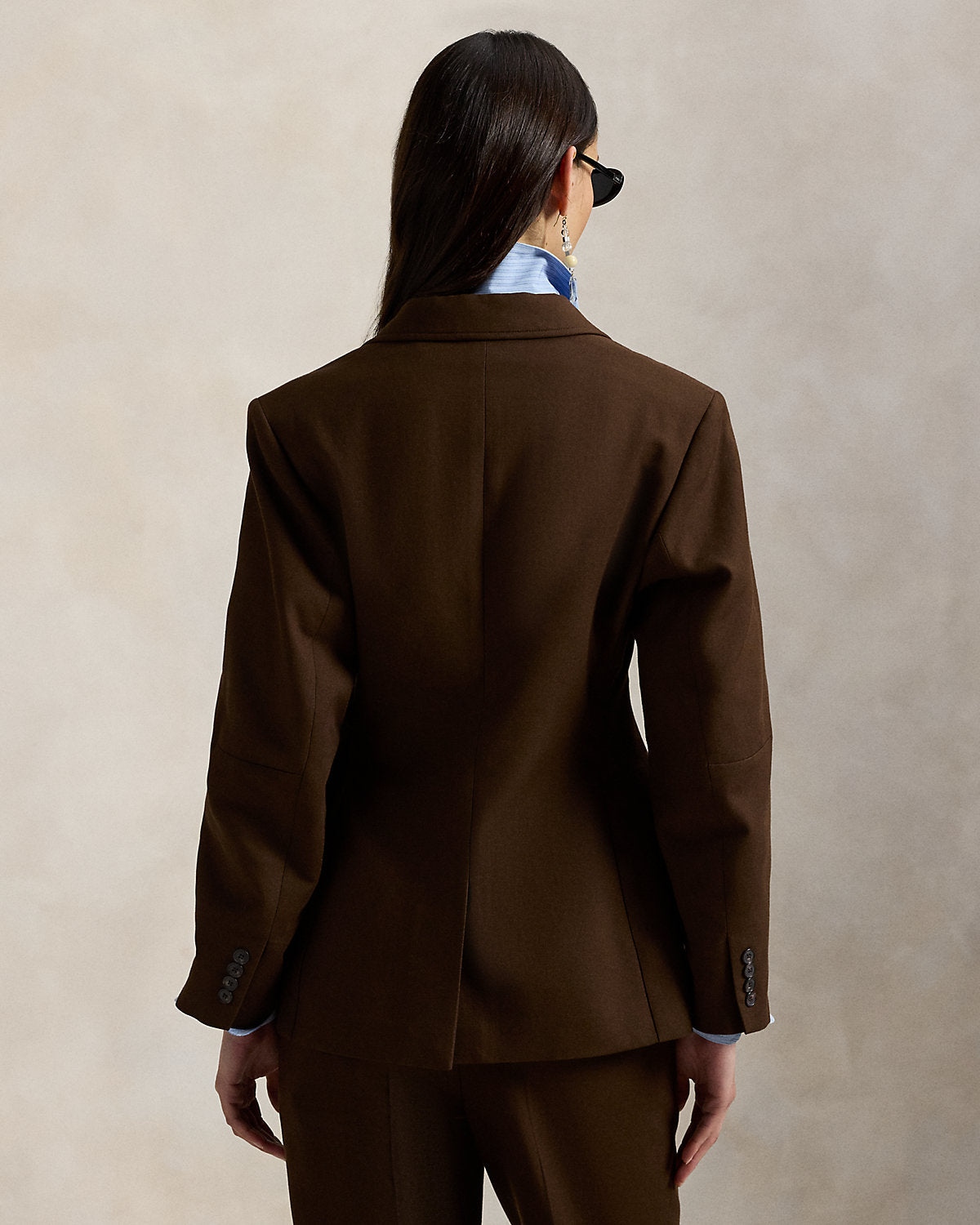 Single-Breasted Cotton-Wool Crepe Blazer