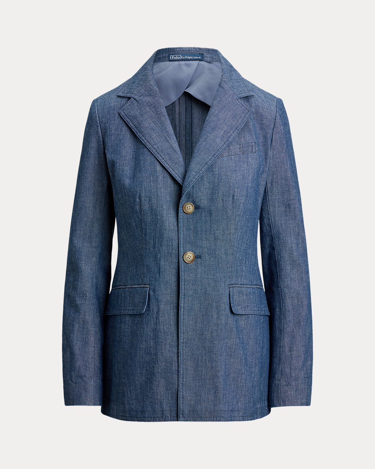 Single-Breasted Chambray Blazer