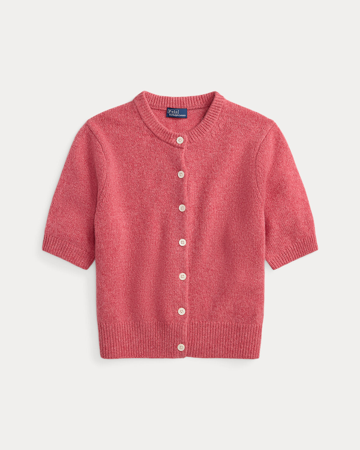 Cashmere Crewneck Short-Sleeve Cardigan