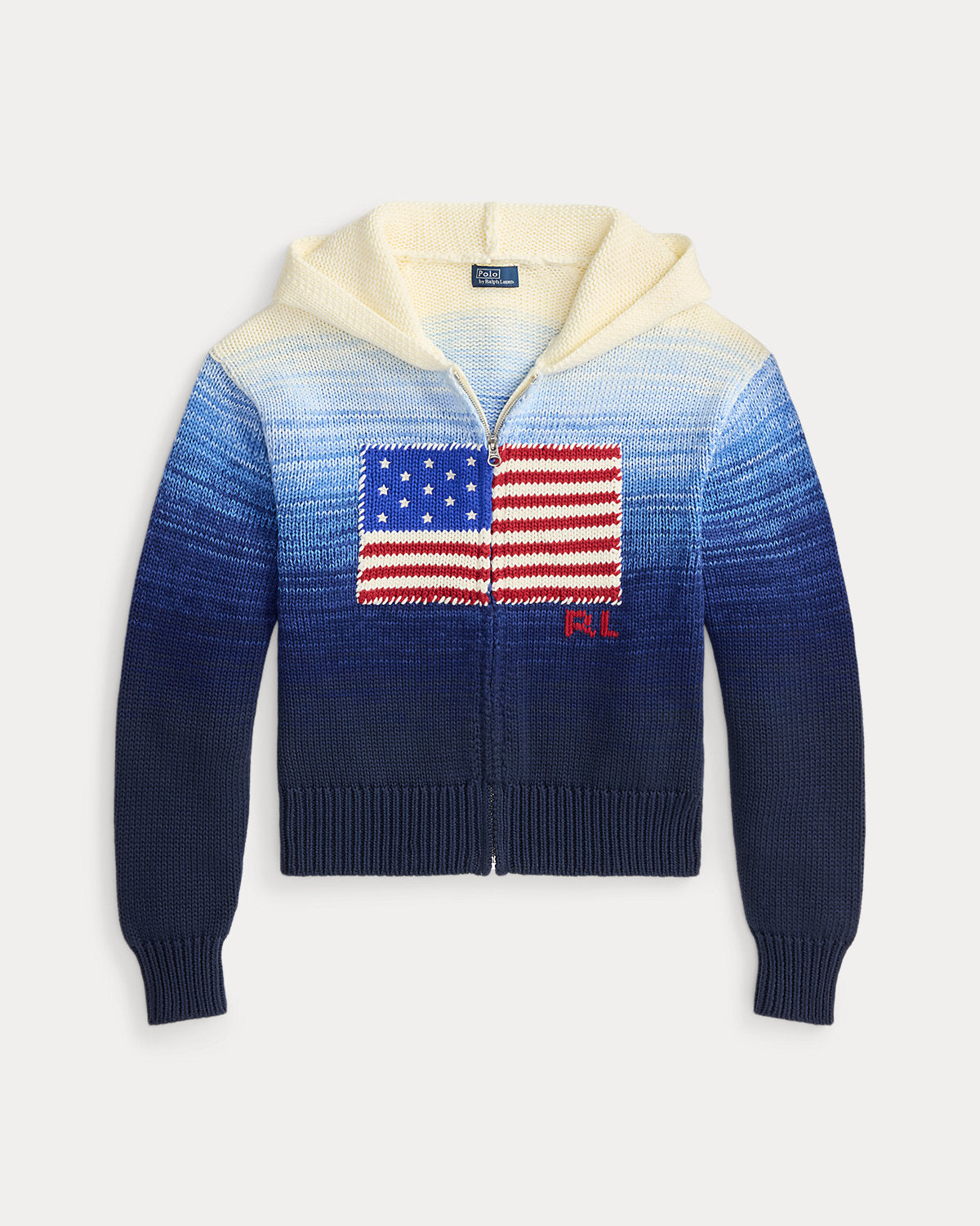Flag Ombr¨¦ Cotton Zip Hoodie