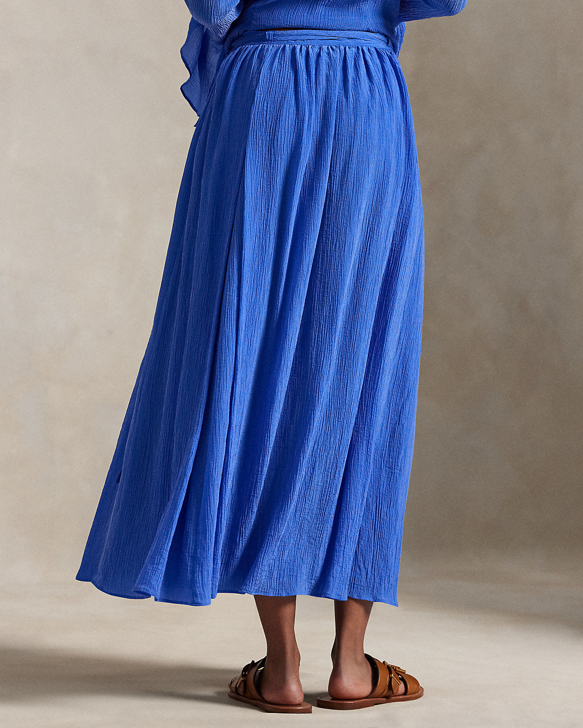 Crinkled A-Line Wrap Skirt