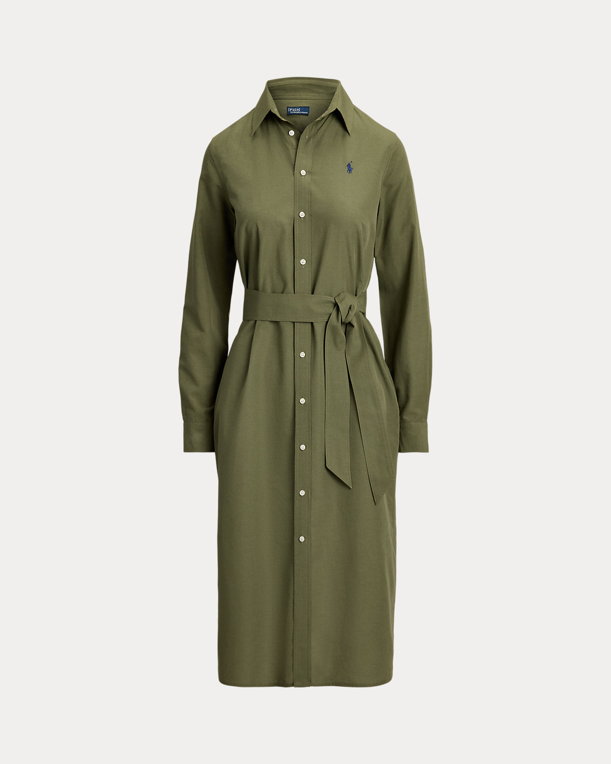 Cotton-Linen Belted Shirtdress