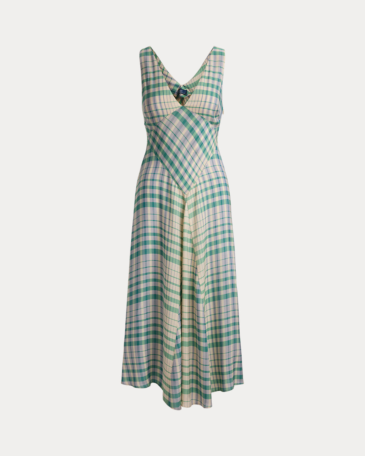 Plaid Paneled Sleeveless Dress