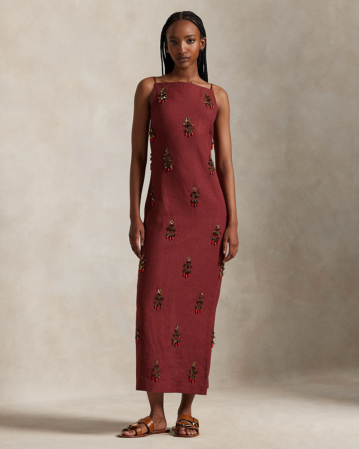 Beaded Linen Dress