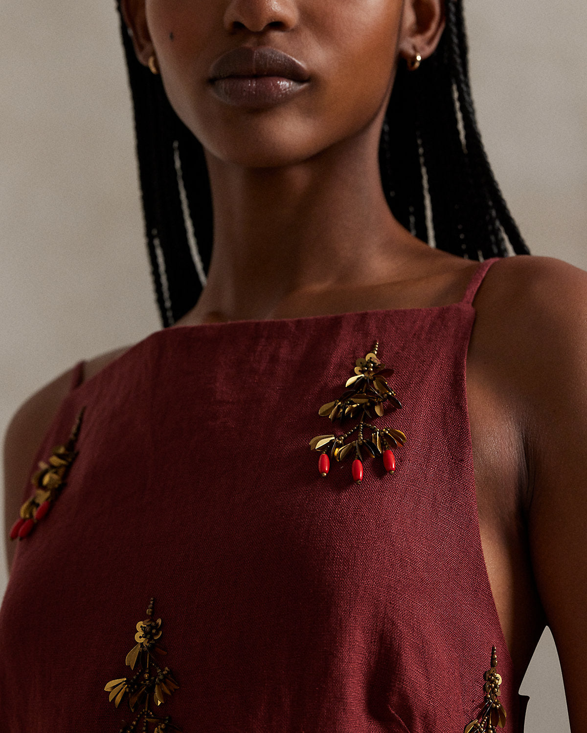 Beaded Linen Dress
