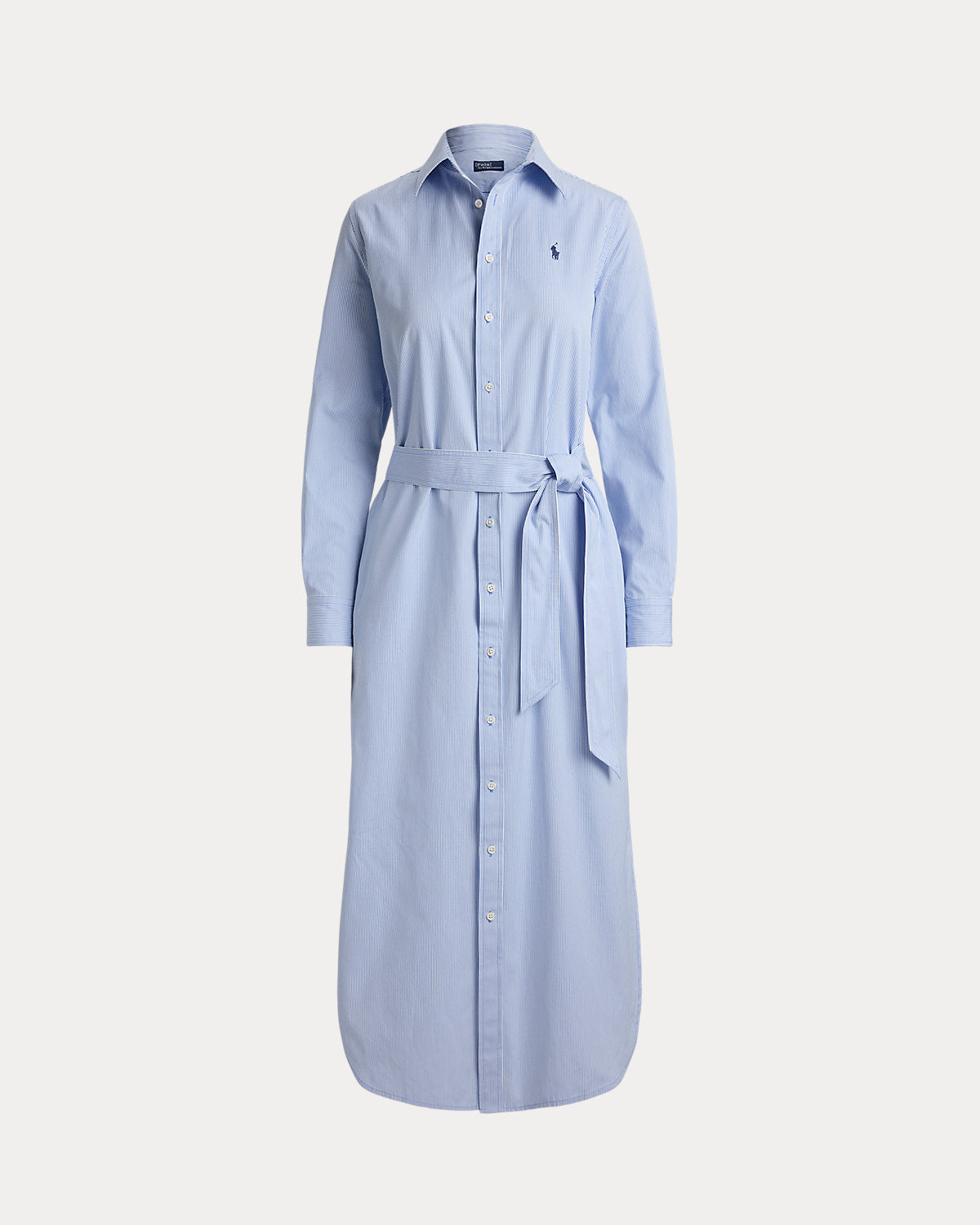 Belted Striped Cotton Shirtdress