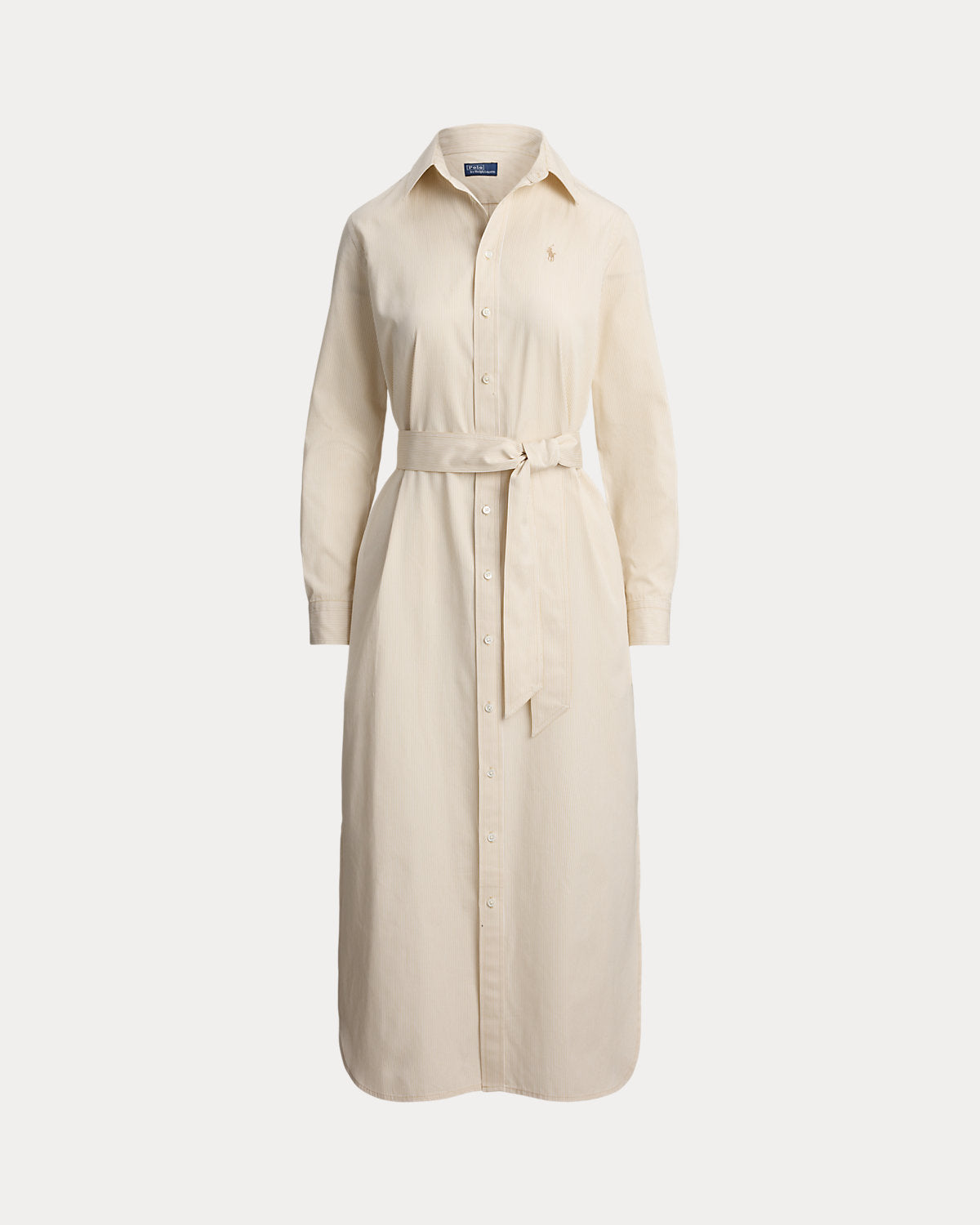 Belted Striped Cotton Shirtdress