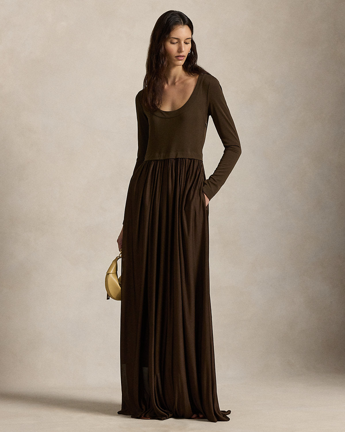 Tie-Back Jersey Maxidress