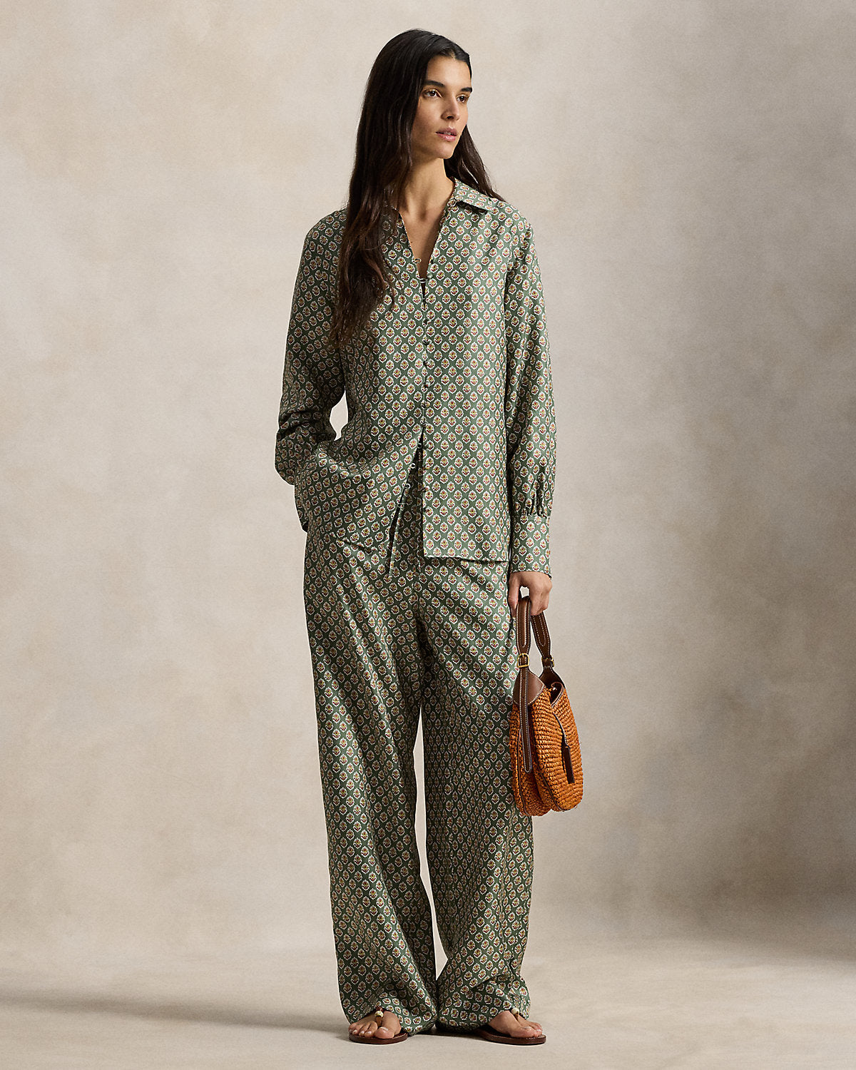 Floral-Print Silk Shirt