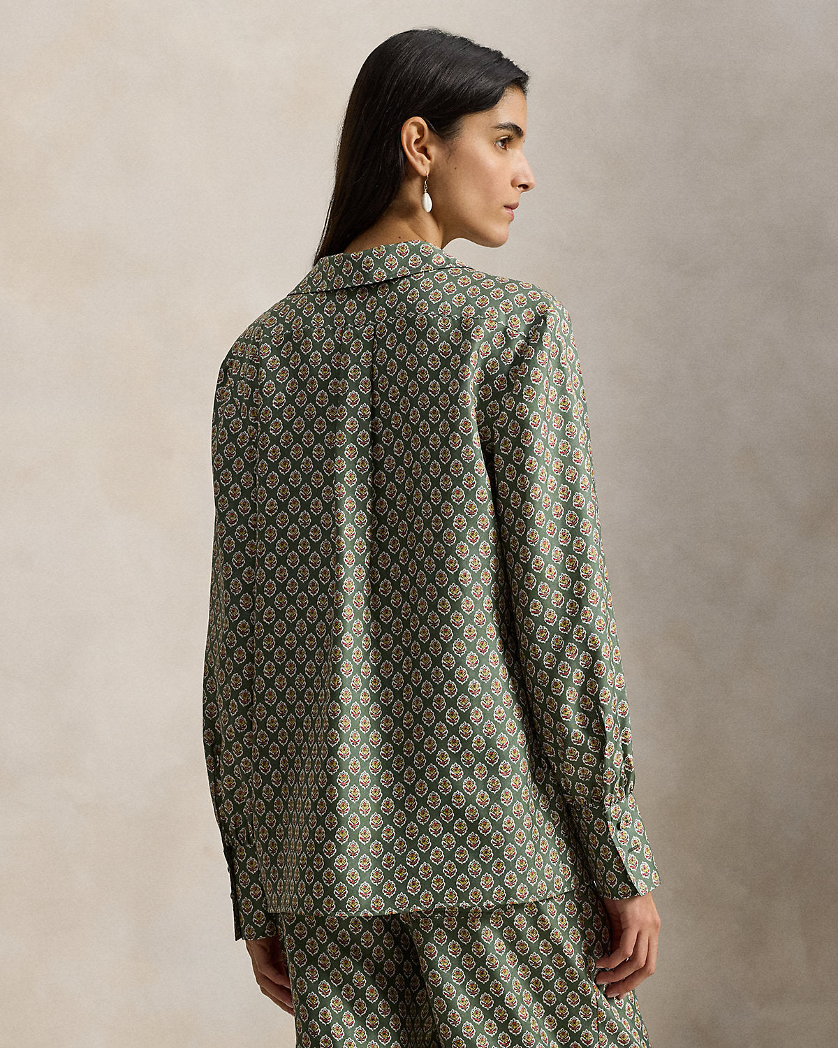 Floral-Print Silk Shirt