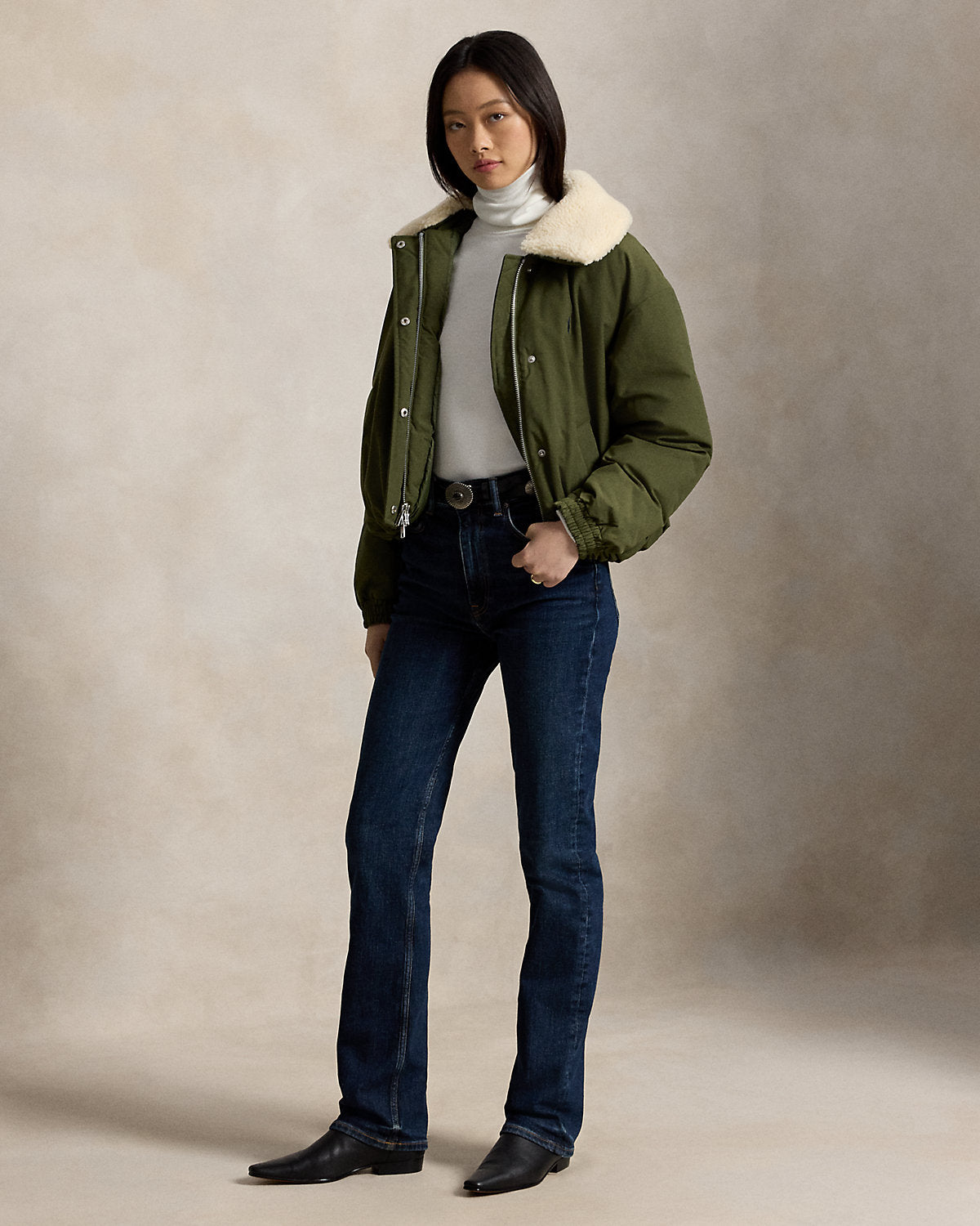 High-Pile-Collar Down Puffer Jacket