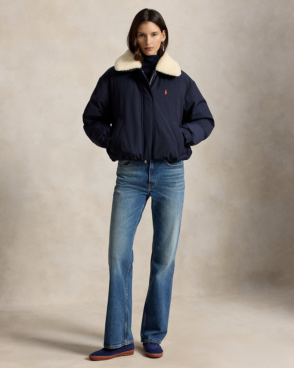 High-Pile-Collar Down Puffer Jacket
