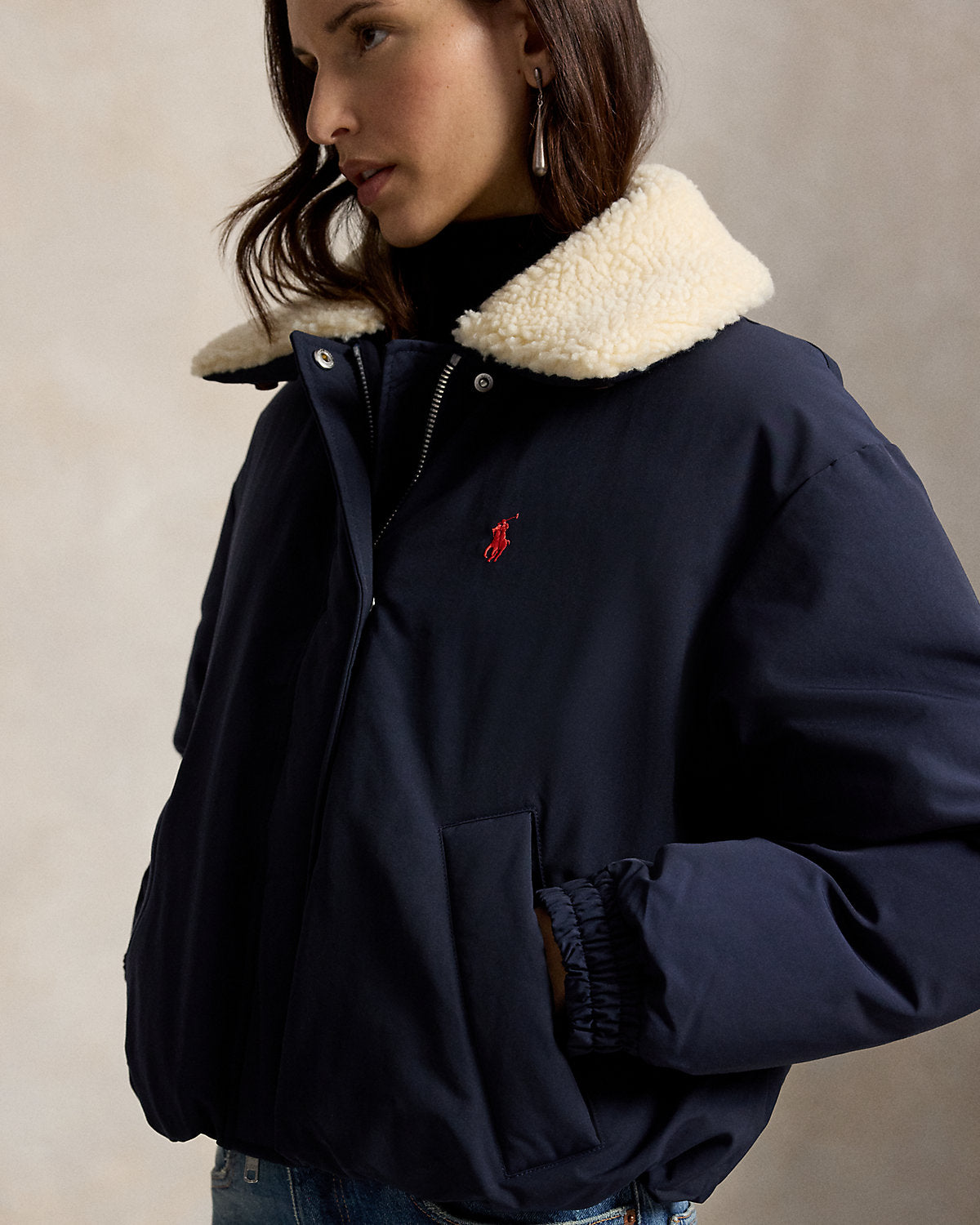 High-Pile-Collar Down Puffer Jacket