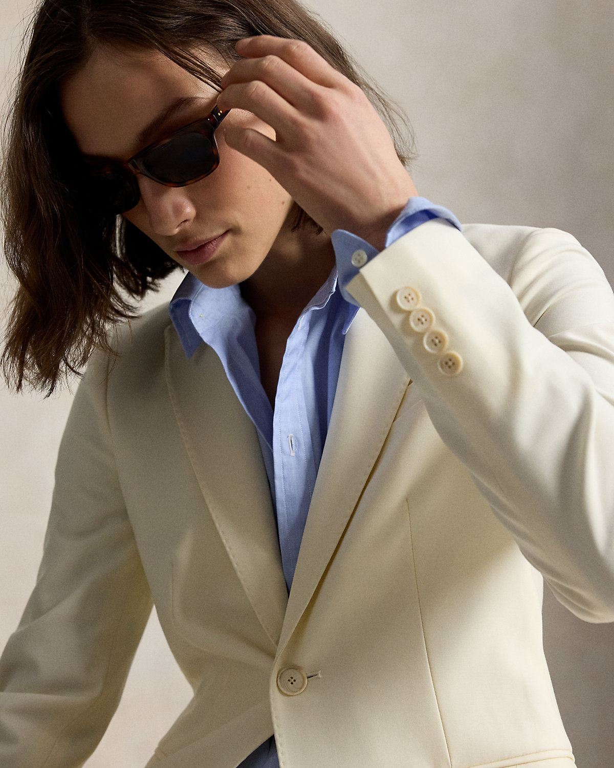 Single-Breasted Stretch Wool Blazer