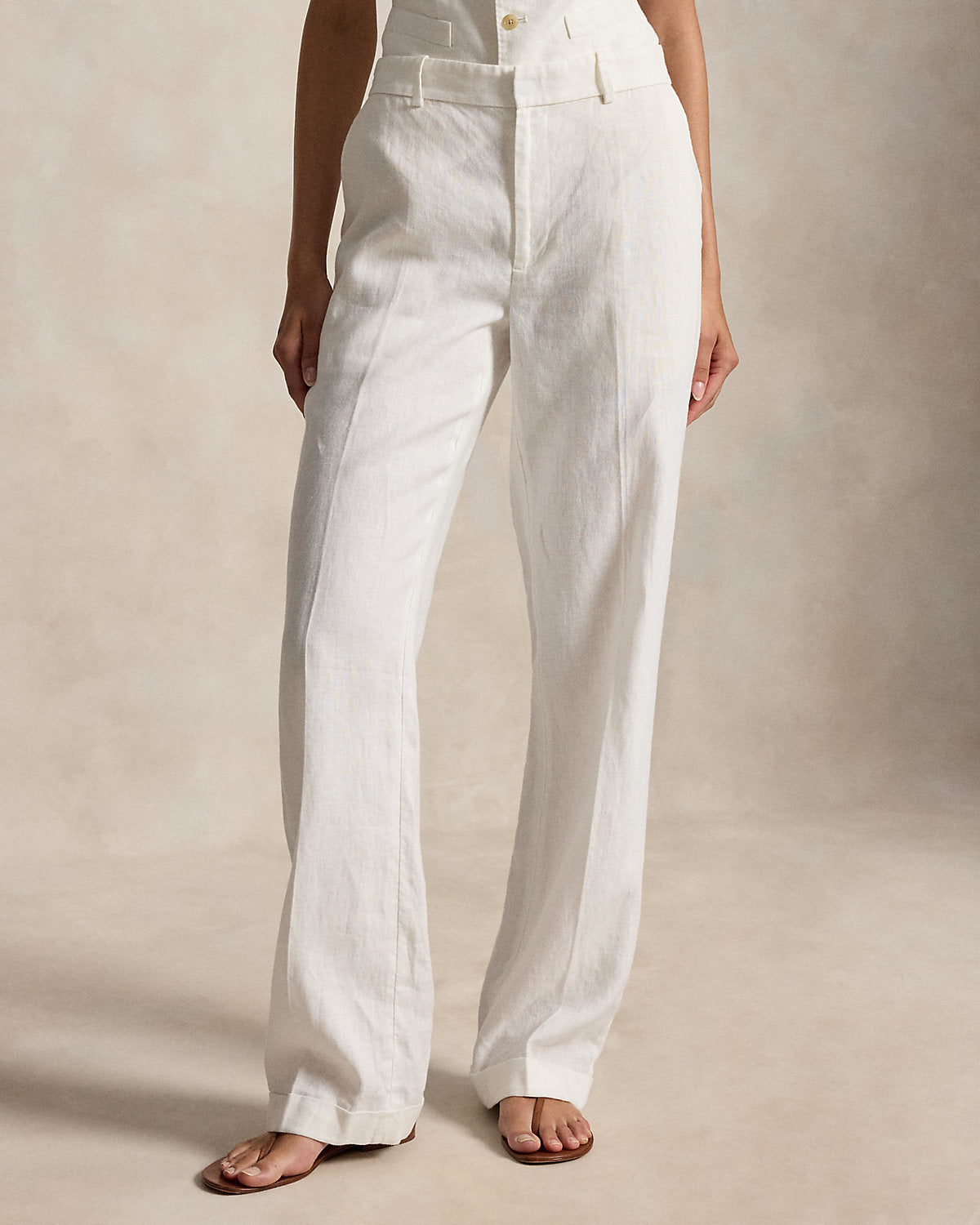 Linen High-Rise Relaxed Straight Pant
