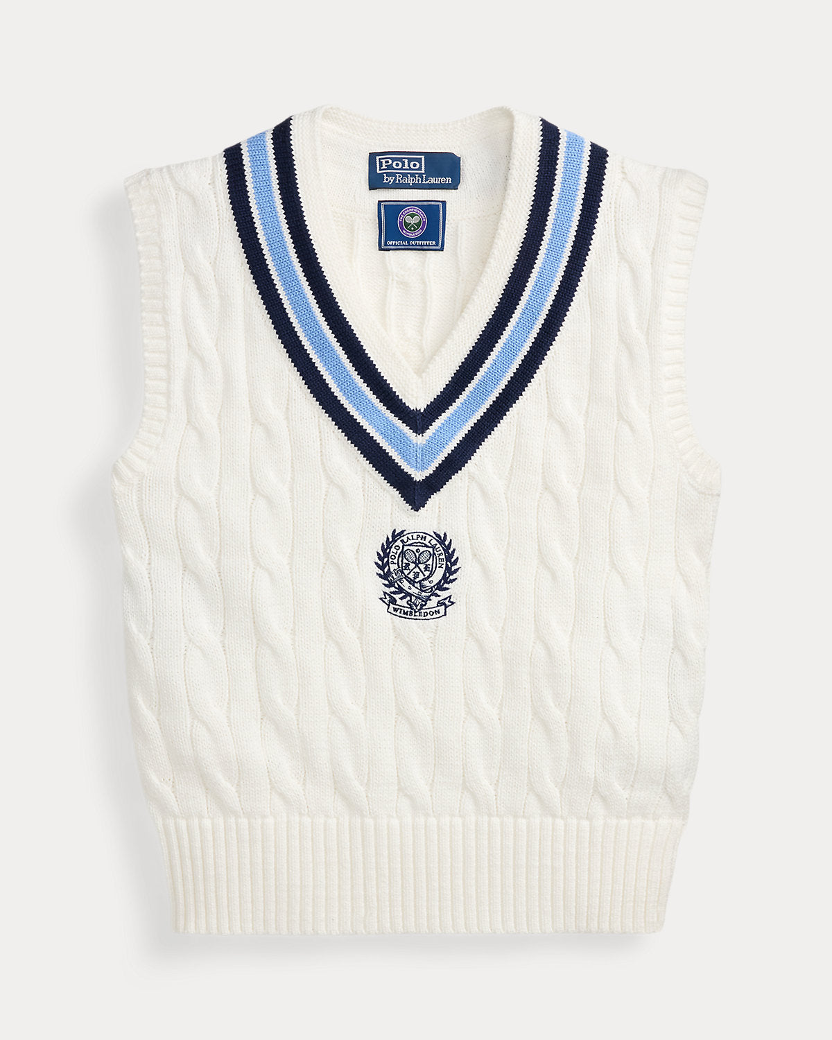 Wimbledon Cable-Knit Cotton Vest