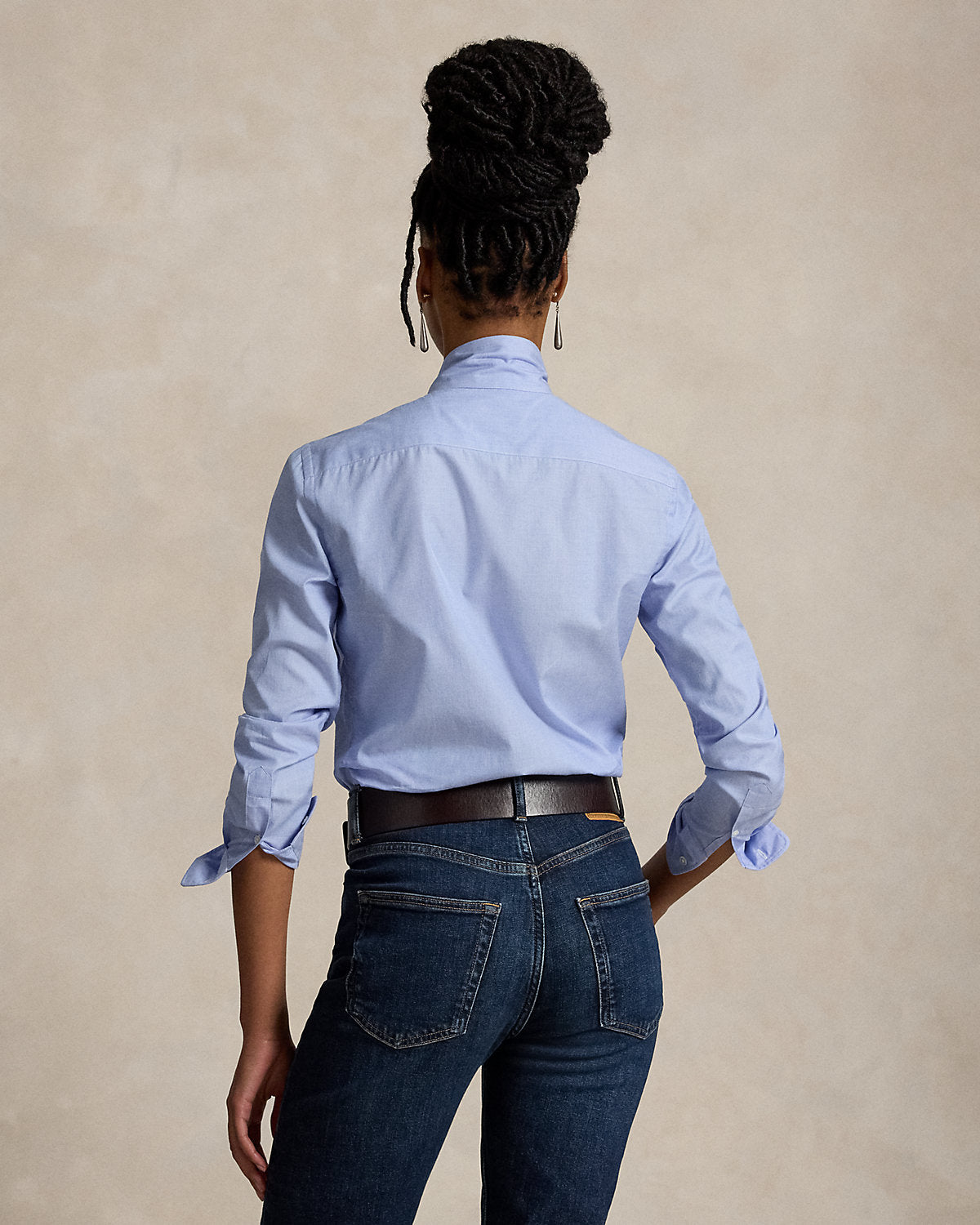 Slim Fit Cotton Tie-Neck Shirt
