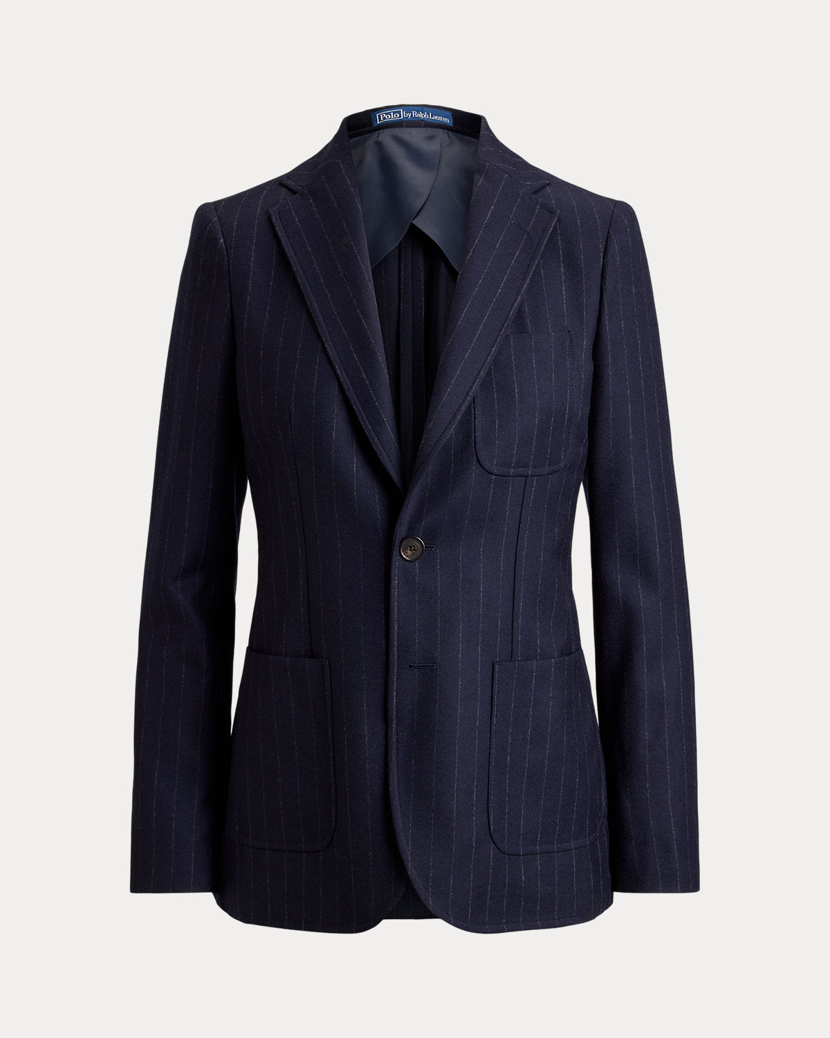 Single-Breasted Pinstripe Wool Blazer