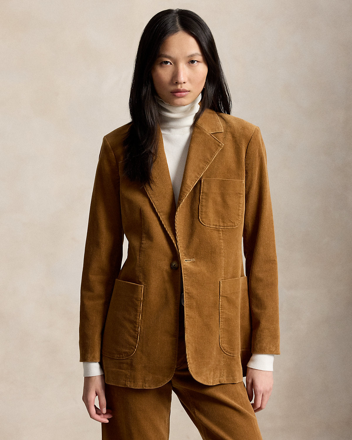 Single-Breasted Corduroy Blazer