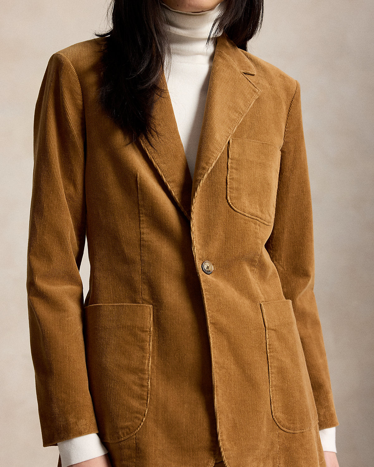 Single-Breasted Corduroy Blazer