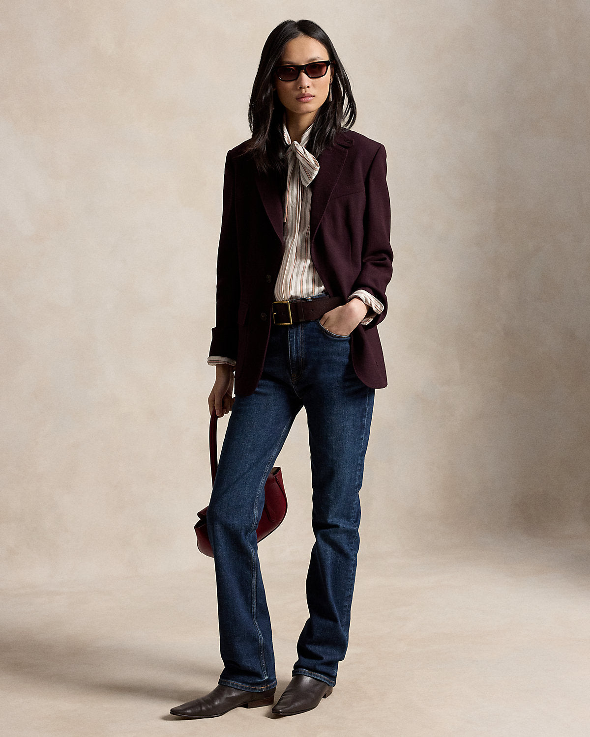 Single-Breasted Wool Crepe Blazer