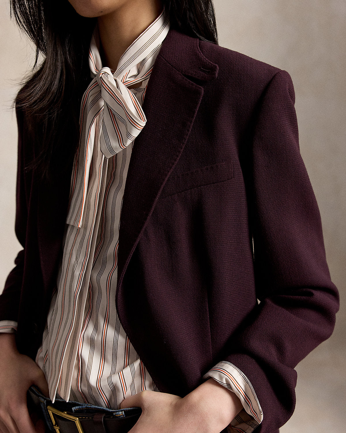 Single-Breasted Wool Crepe Blazer