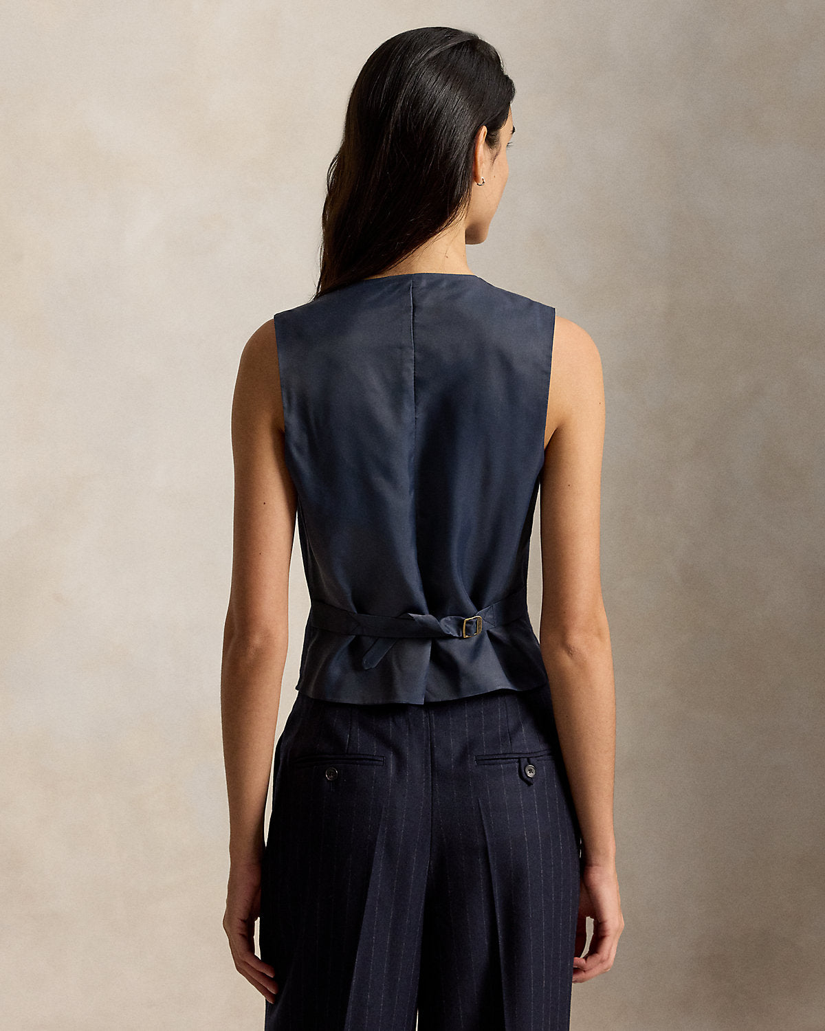 Pinstripe Wool Flannel Vest