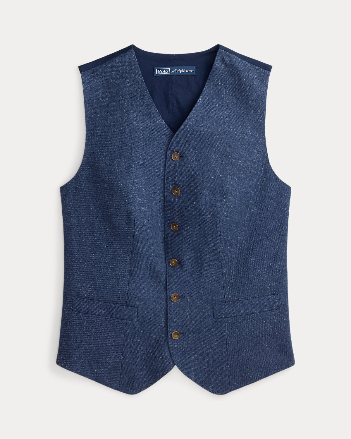 Buttoned Linen-Cotton Vest