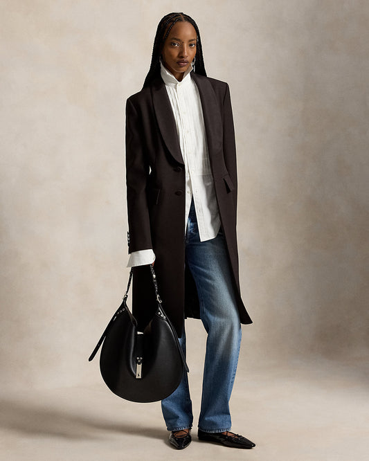 Silk-Lapel Wool Tuxedo Coat