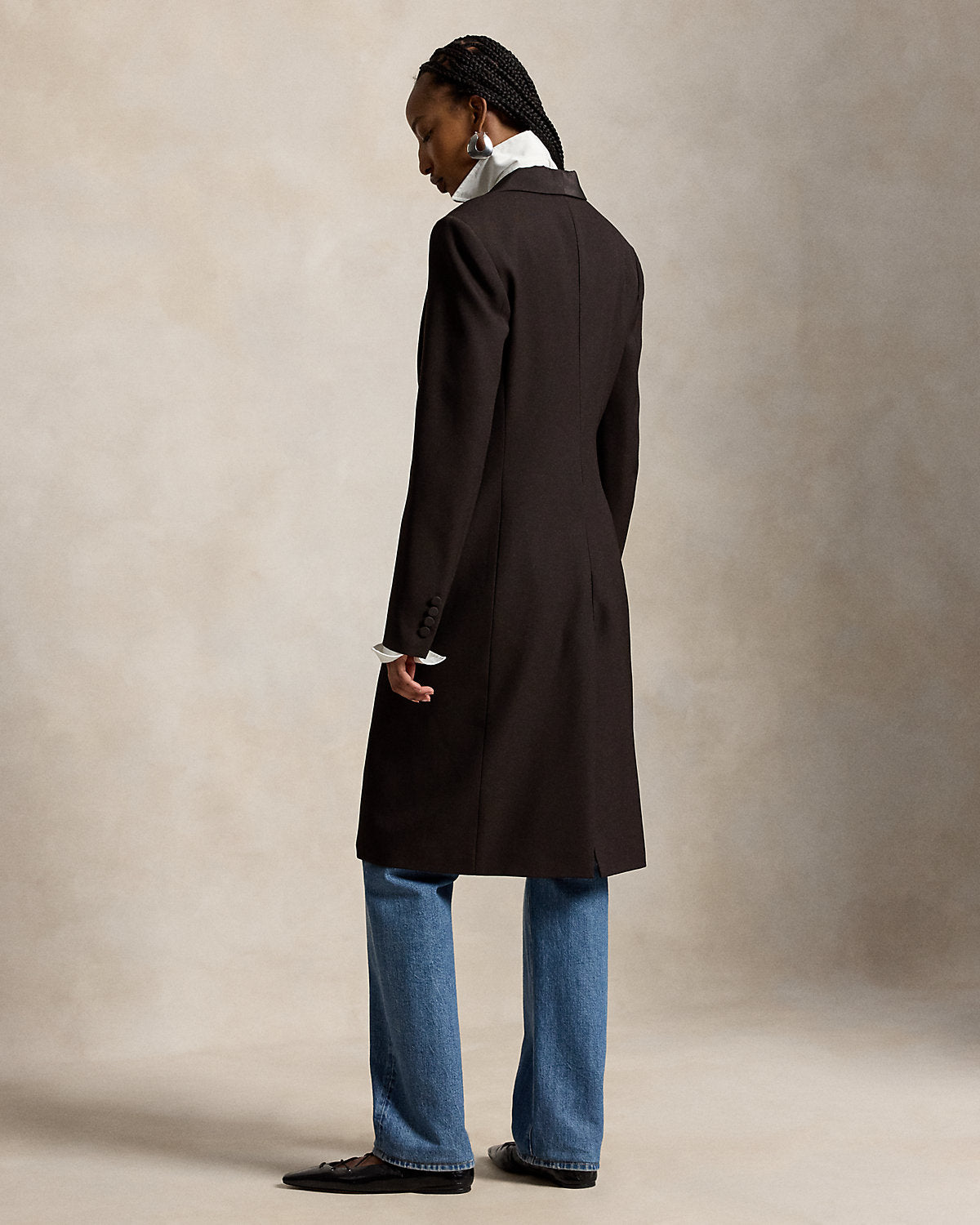 Silk-Lapel Wool Tuxedo Coat