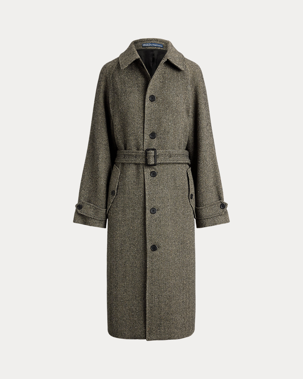 Wool-Blend Herringbone Balmacaan Coat