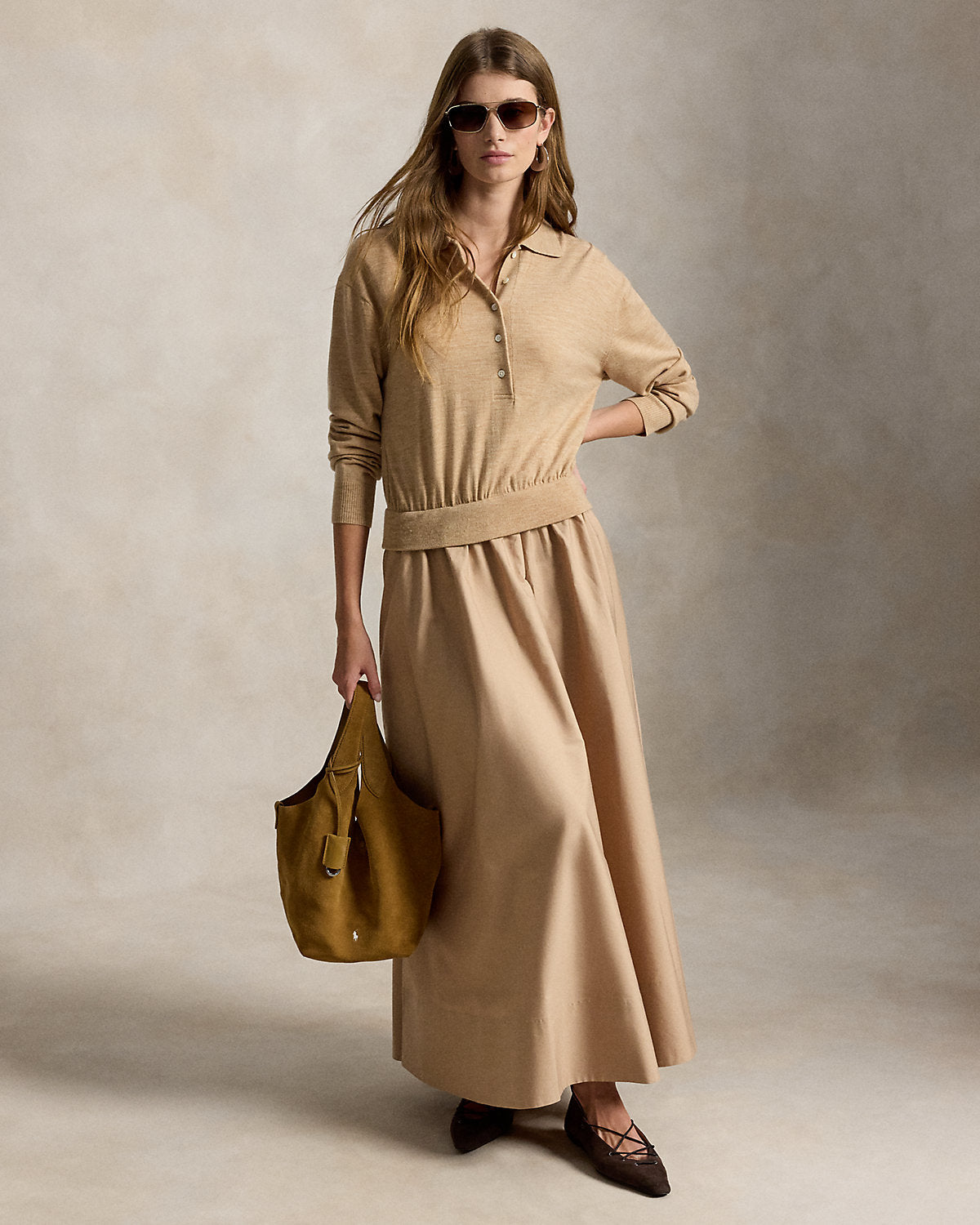 Hybrid Knit Polo-Bodice Dress