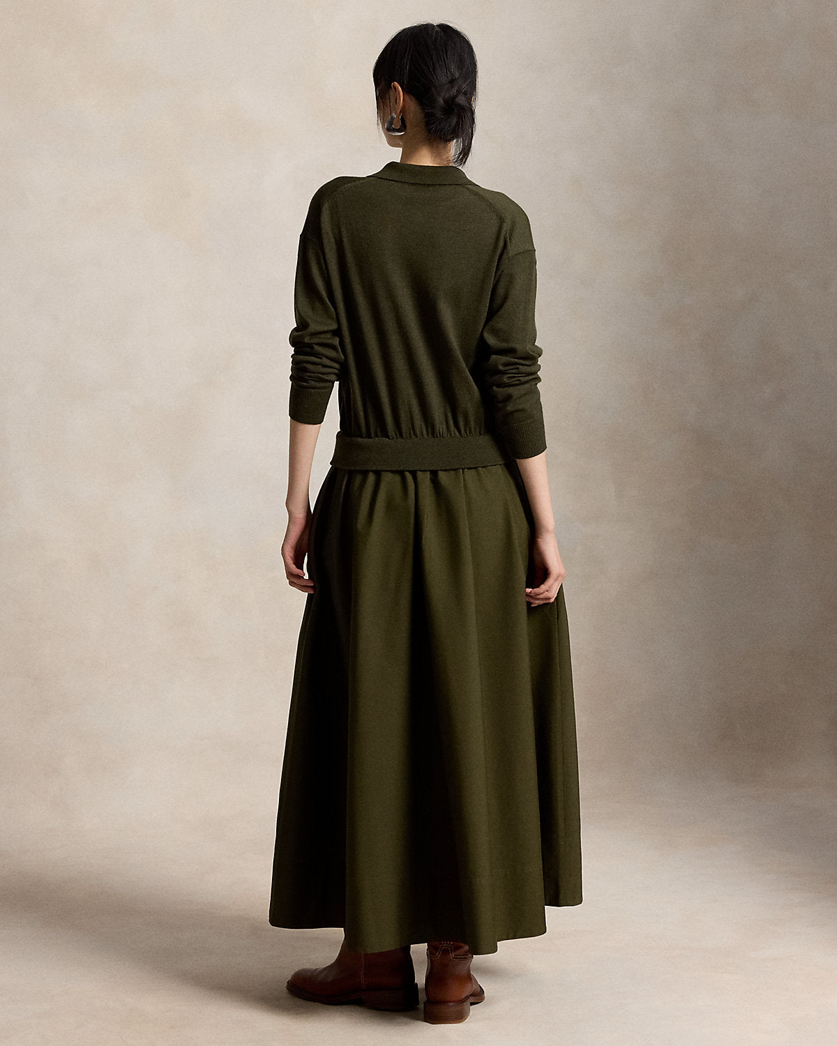 Hybrid Knit Polo-Bodice Dress