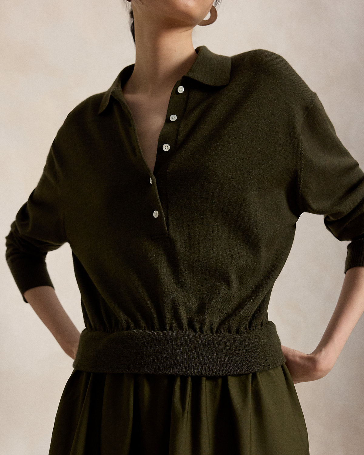 Hybrid Knit Polo-Bodice Dress