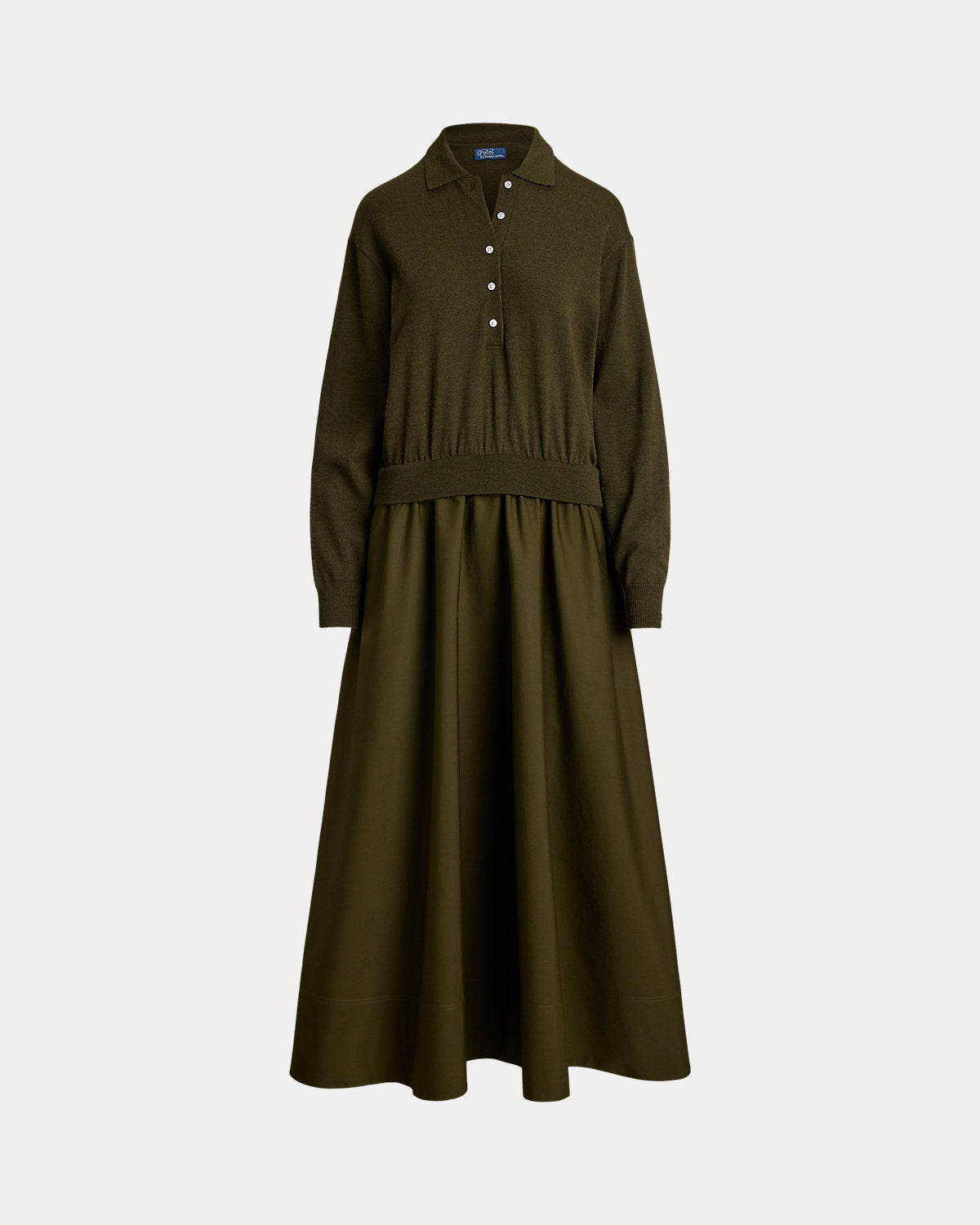 Hybrid Knit Polo-Bodice Dress
