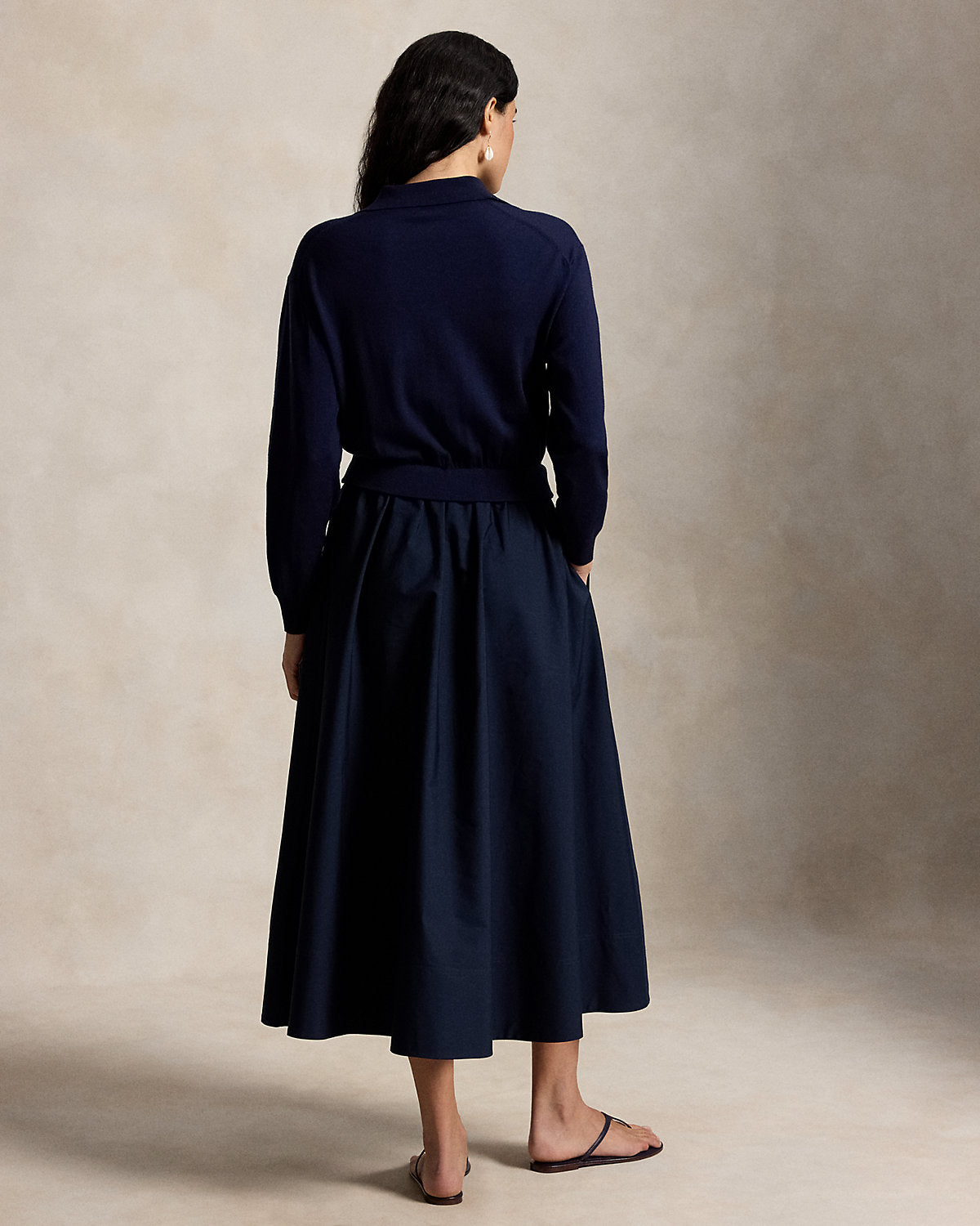 Hybrid Knit Polo-Bodice Dress