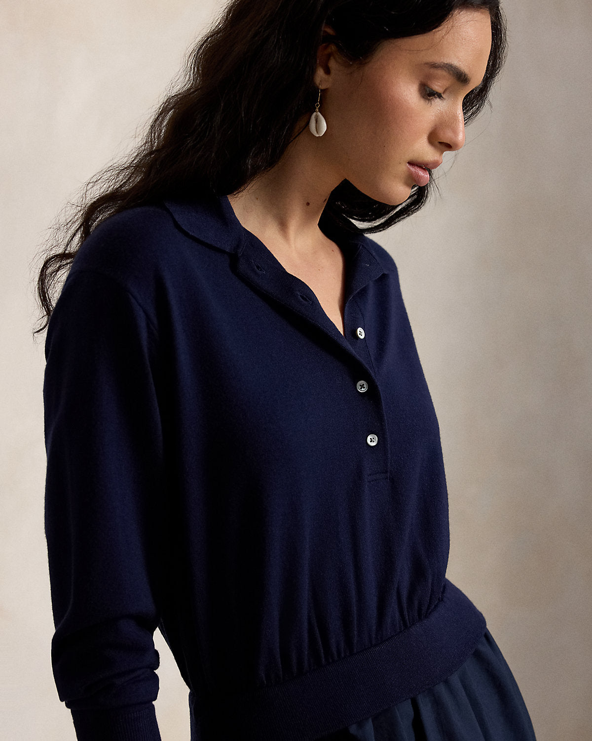 Hybrid Knit Polo-Bodice Dress