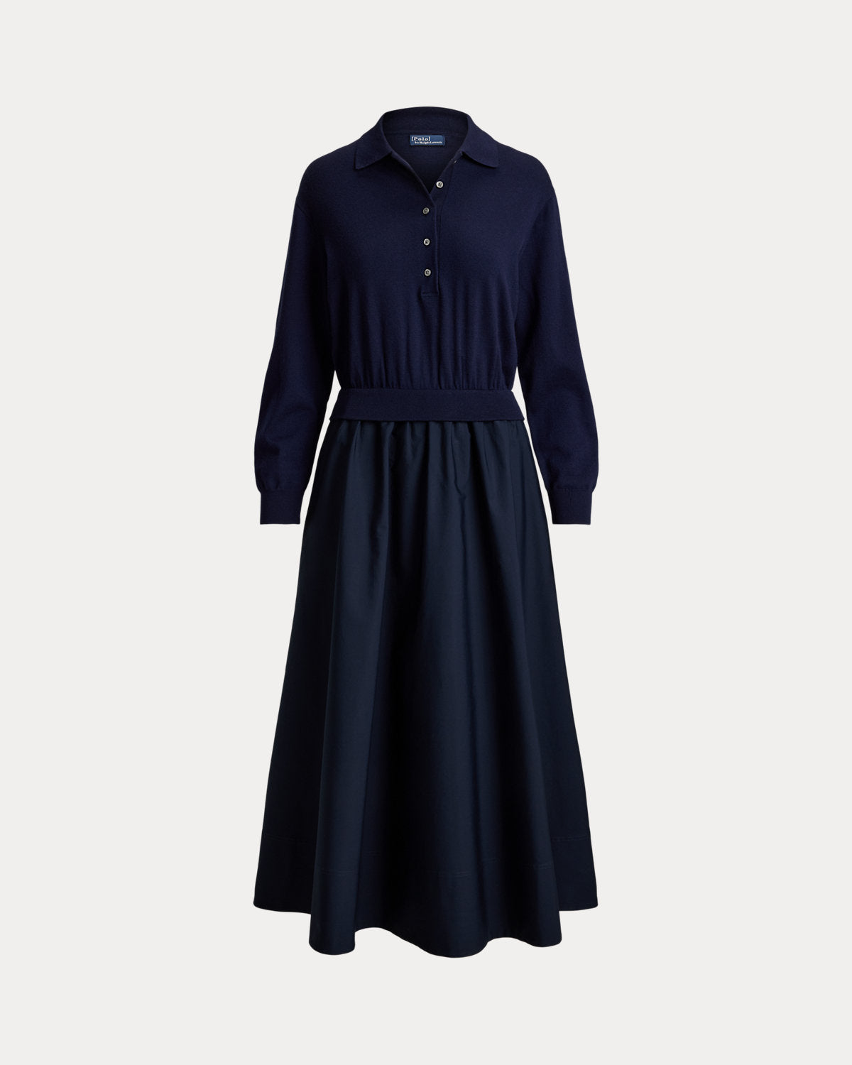 Hybrid Knit Polo-Bodice Dress