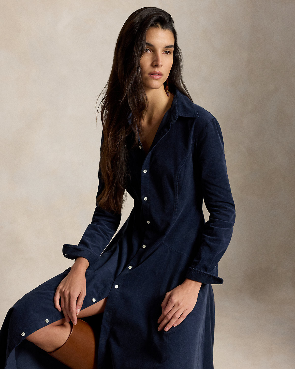 Corduroy A-Line Shirtdress