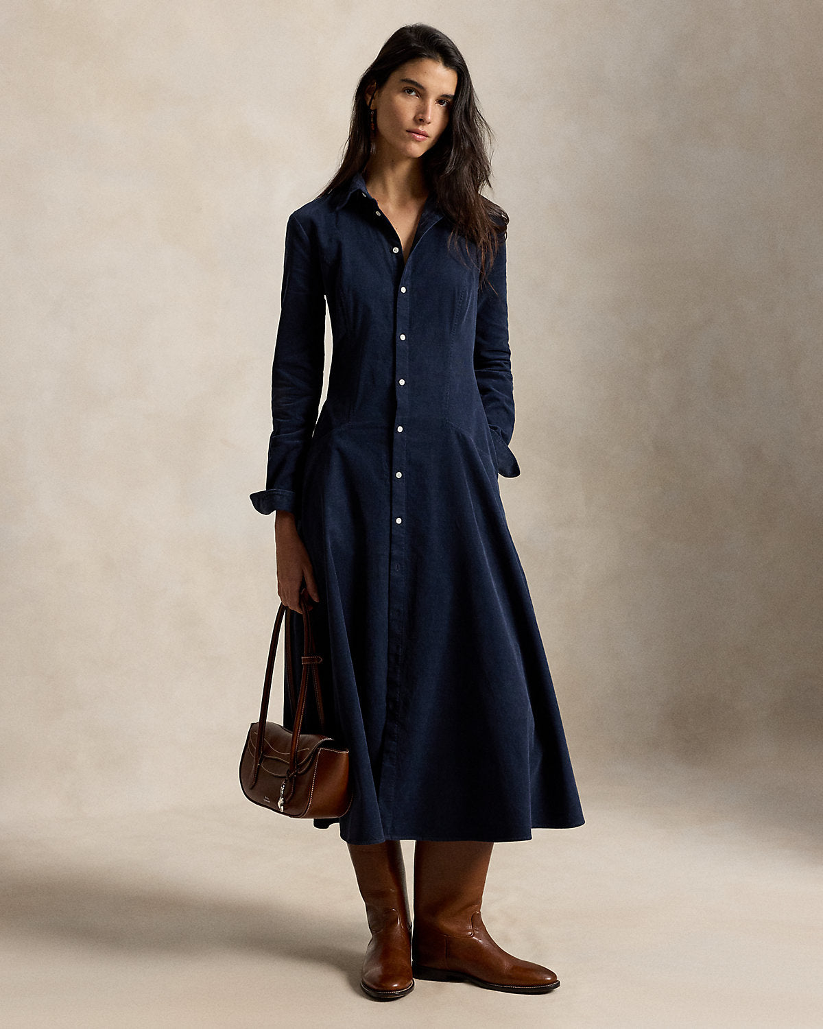 Corduroy A-Line Shirtdress