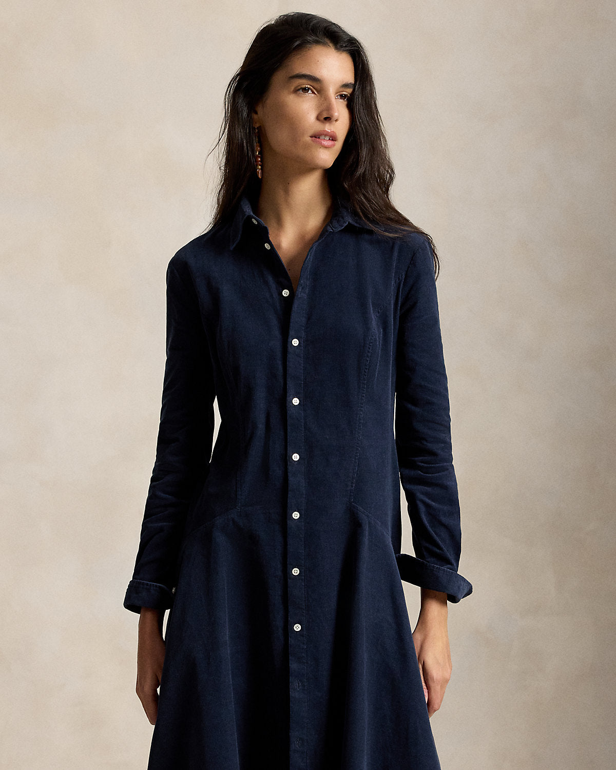 Corduroy A-Line Shirtdress