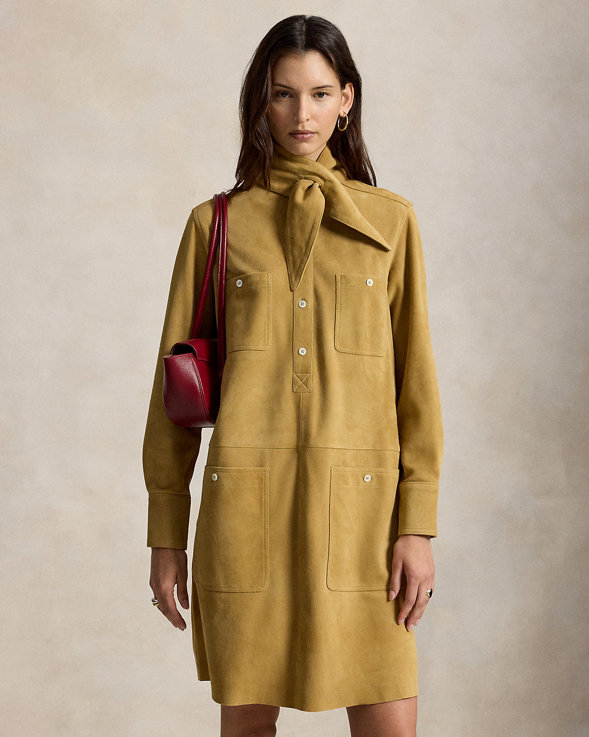 Suede Utility Dress