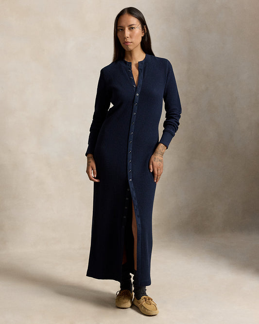Waffle-Knit Cotton Dress