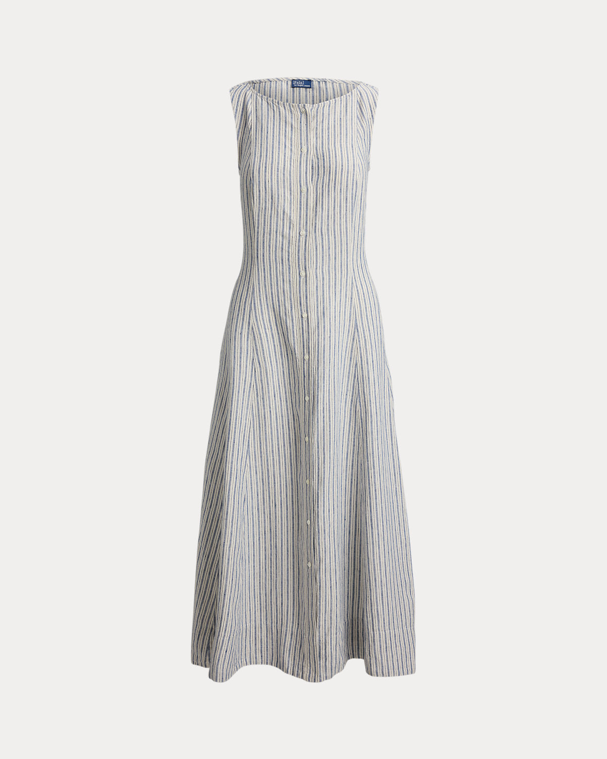 Striped Paneled Linen Dress