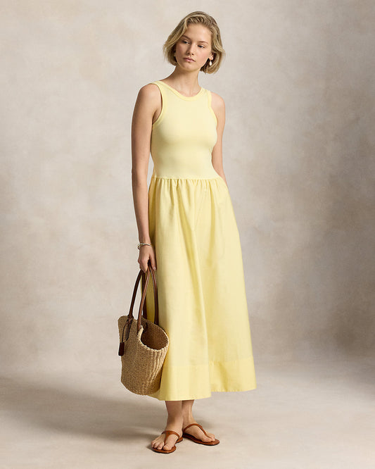 Ponte-Bodice Sleeveless Dress