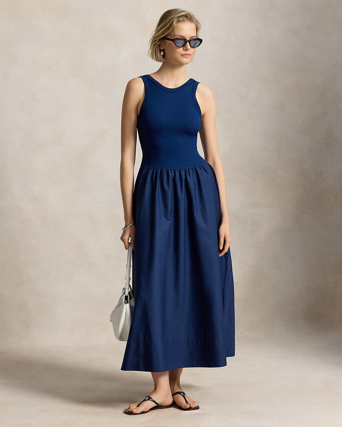Ponte-Bodice Sleeveless Dress