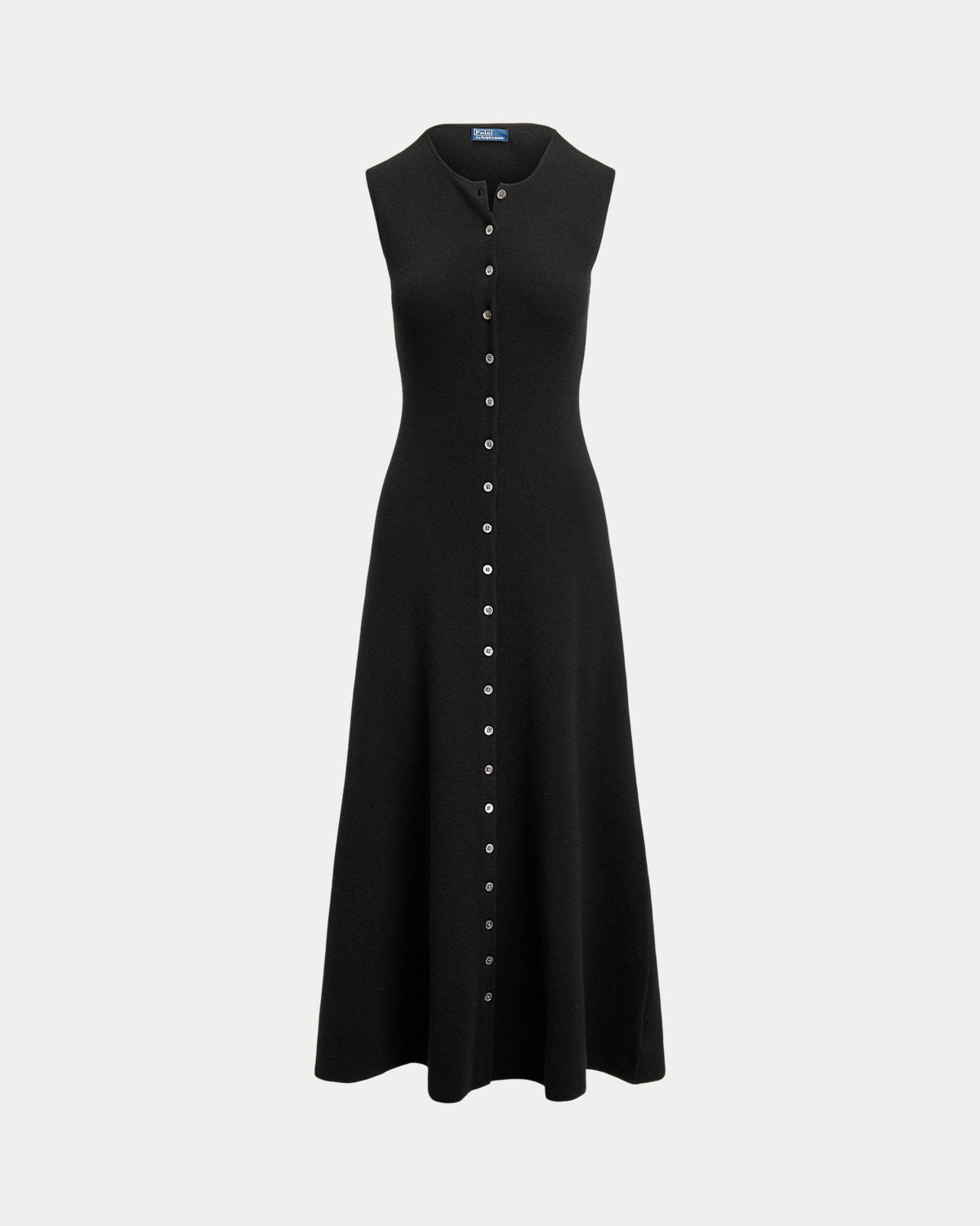 Buttoned Wool-Blend Sleeveless Dress