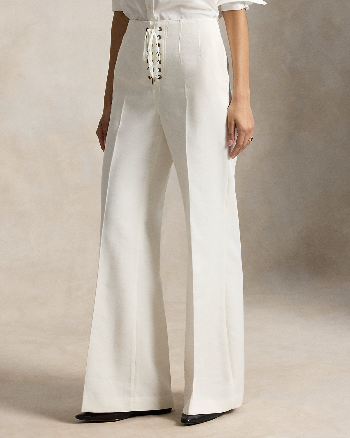 Beaton Cotton-Wool Lace-Up Pant