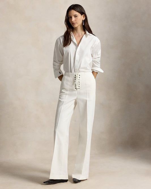 Beaton Cotton-Wool Lace-Up Pant