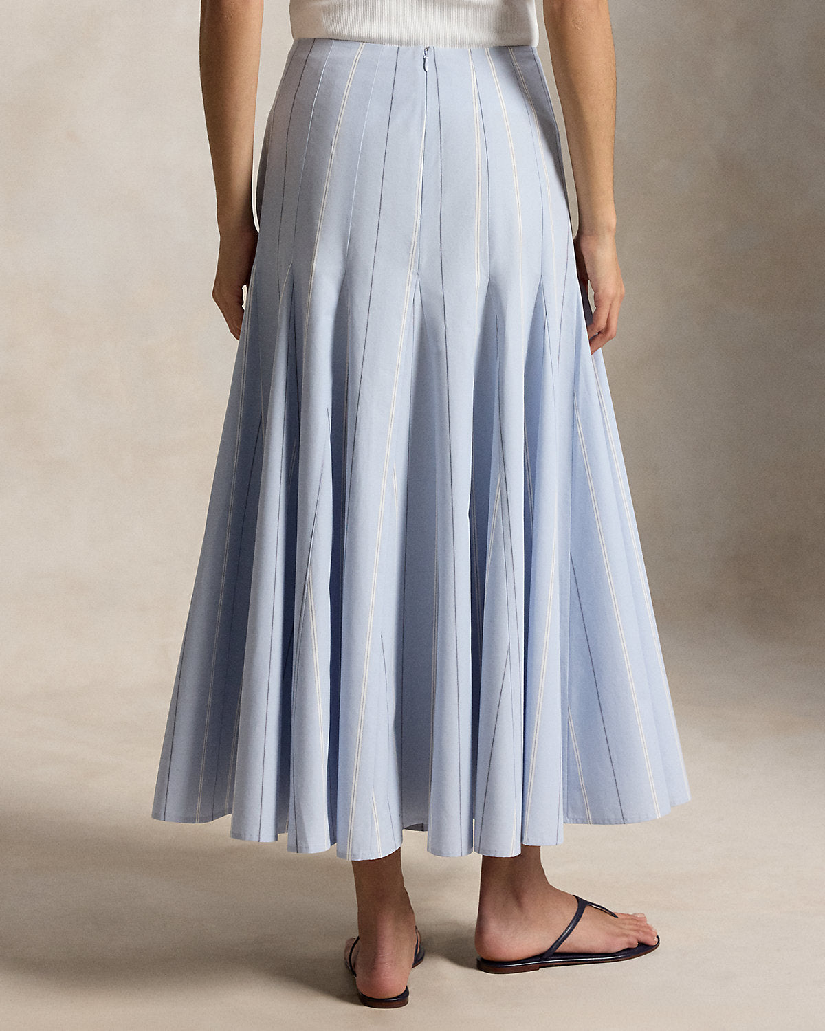 Striped Cotton A-Line Skirt